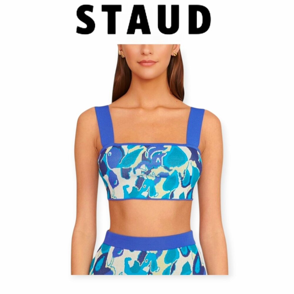 Staud Zola Floral Crop Top Perfect Summer Vibes & Brunch-Ready Look Size S Nwot